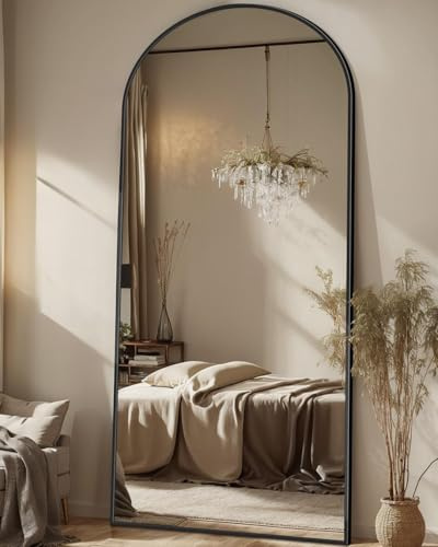Antok Full Length Mirror, 71x28 Arched Floor Mirror, Mirror Full Length with Stand, Wall Mounted Mirrors for Living Room Bedroom,Black