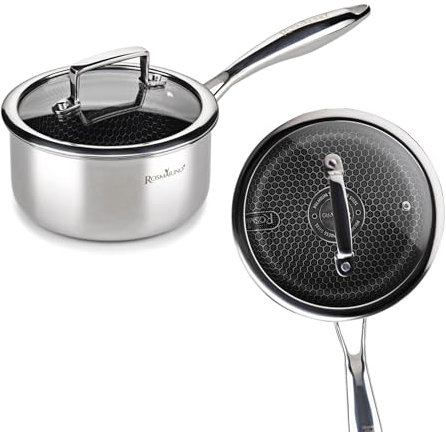 ROSMARINO HexaPRO 2.0-16 cm Edelstahl Gourmet Topf – Ausgestattet mit fortschrittlicher Technologie für exzellente Kochergebnisse