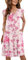 MOLERANI Femmes Robe D'été sans Manches V Cou Décontracté Swing Taille élastique avec Poche Robe De Midi pour Les Femmes Fleur Rose M