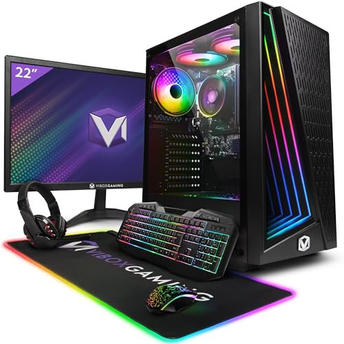 Vibox VI-46 Gaming PC Set Komplett • Monitor 22 Zoll • AMD Ryzen 3 3200G 4,0GHz • Radeon Vega 8 • 16GB RAM • 2TB HDD • 240GB SSD • Windows 11 • WLAN