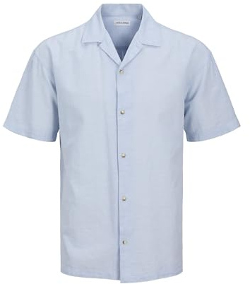 JJESUMMER Resort Shirt SS SN, Chambray Blue, L