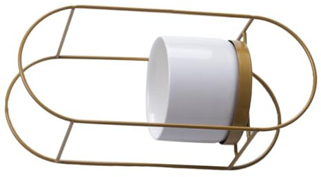 Yardenfun Stabiler Blumentopfhalter Hängende Blumentopfhalterung Aus Eisen mit Keramik-pflanzgefäß Weißer Pflanztopf Goldenes Wandpflanzgefäß für Zuhause