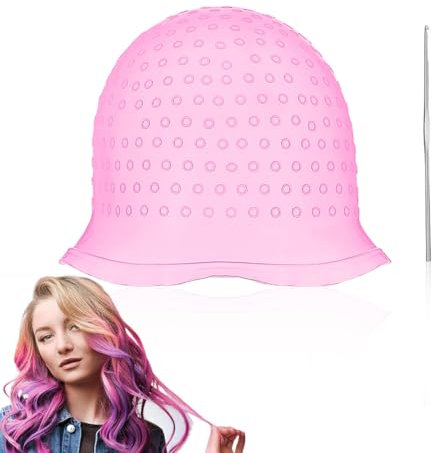 1 Pezzi Cuffia per Meches,Cappucci In Silicone Per Tinture Per Capelli,Tappo Per Colorare I Capelli,Cuffia Per Capelli Per Meches,Cappello Colorante per Capelli,Cuffia Capelli Meches con Ganci