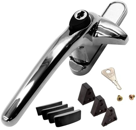 Universal Cockspur Window Handle Kit (3 Pack) - Left, Chrome/Black