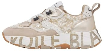 VOILE BLANCHE Sneakers in Suede e Tessuto, Beige-Platino 35
