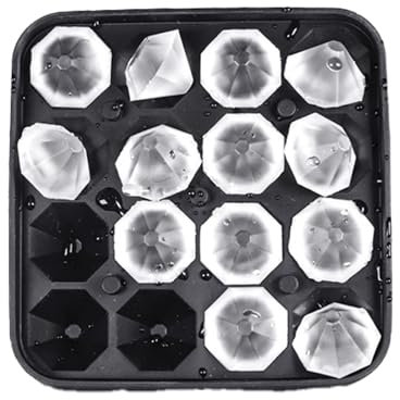 Eiswürfelform, Silikon eiswürfelbehälter mit deckel，Eiswürfelbehälter mit 16-diamantene Eiswürfel，Silikon in Lebensmittelqualität，für Whisky, Cocktails, Babynahrung, wiederverwendbar
