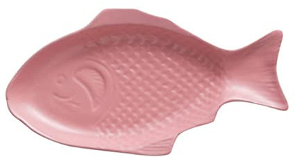 HOMOBABE 1pezzi Piatto Ceramica Forma Di Pesce Da Color Rosa Per Ristoranti e Cene Casa Per Snack e Presentazione Di Antipasti