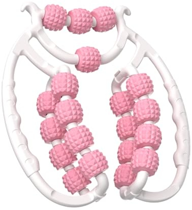 Último diseño Rodillo de piernas, rodillo de masaje de 20 ruedas para piernas, rodillo masajeador de celulitis para muslos, herramienta de masaje de celulitis (rosa)