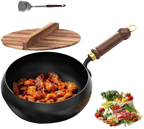 Obelagd Järnpanna, Japansk Järnpanna, Handsmidd Non Stick Järnpan, Non Stick Järnpan, Obelagda Gjutjärn Stekpannor För Högvärme Stekning, För Gasspisar Induktionshällar 28CM