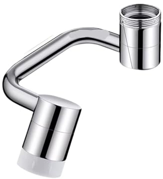 Extensor de grifo universal cobre 1080° con brazo robótico en forma U, cabezal rociador for cocina y baño, adaptador extensión, aireador(Black single Mode)