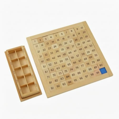 Chatonshen Tableau d'apprentissage pour Enfants Planche de Chiffres 1 à 100 Tableau de Comptage Jeu Éducatif Support Pédagogique Cadre en Bois de Hêtre de