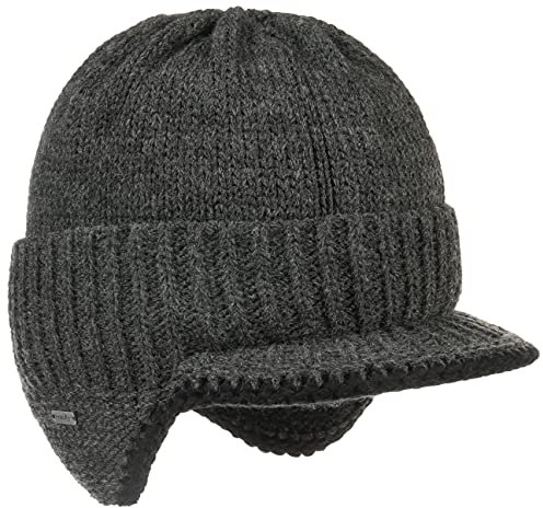 McBurn Dinder Peak Pull-On Hat Damen/Herren - Made in Italy Wintermütze Wollmütze Herrenmütze mit Futter, Futter Herbst-Winter - M , anthrazit