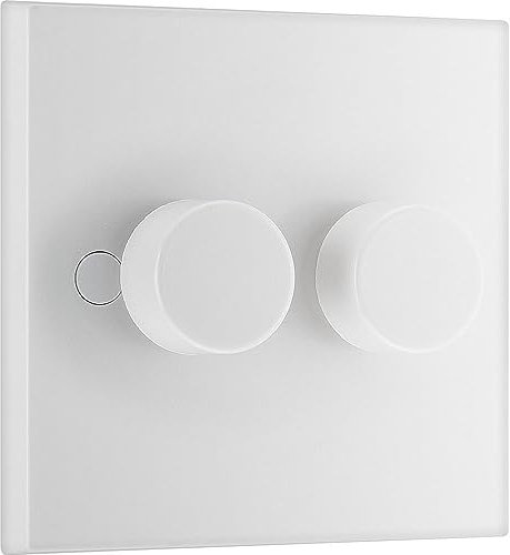 BG Electrical Intelligent Double Wall Dimmer Switch, 2 Way, Square Edge, Nexus 900 Series, White Moulded, 200W, 982