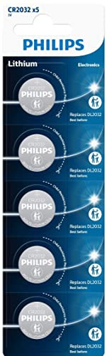 PHILIPS CR2032 Lot de 10 Piles AU Lithium 3V