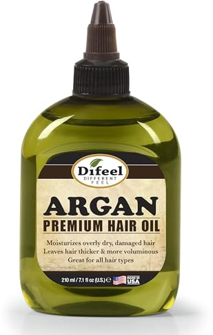 Difeel Premium Natural Hair Oil -Argan Oil, Moisturizes Dry Hair & Smoothes Hair Follicles, Leaves Hair Thicker Softer & Silkier 235 ml