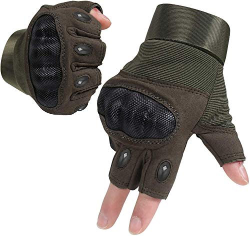 HIKEMAN Handschuhe für Männer und Frauen Touch Screen Hart Knuckle Handschuhe für Outdoor Sport und Arbeit geeignet für Radfahren Motorrad Wandern Klettern Lumbering Heavy Industry(Half Army Green,XL)