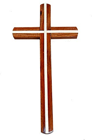 StonKraft Jesus Kristus kors katolskt träkors för vägg, kyrkans kapell dekoration