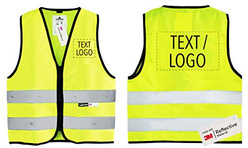 Salzmann Gilet riflettente per bambini con logo individuale - Gilet ad alta visibilità per ragazze e ragazzi - Realizzato con materiale catarifrangente 3M