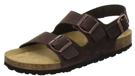AFS-Schuhe Sandali comodi da uomo in pelle, taglia 40-47 - Made in Germany, moka, 45 EU