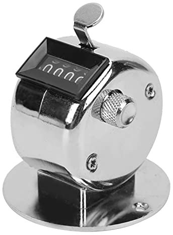 Handzähler aus Edelstahl, 4-stelliger Handzähler aus Edelstahl Manuelles Zählwerkzeug für Werkstattinventar, Rundenzähler