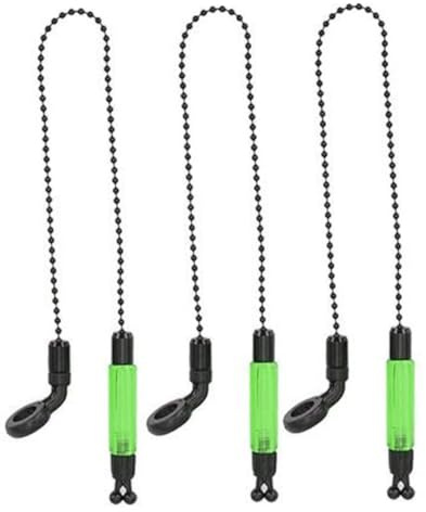 Hperu Indicateur de Morsure Carpe Chains de pêche alarmes Bobines Hanglers Alerter Tackle Green 3pcs Alarme de pêche
