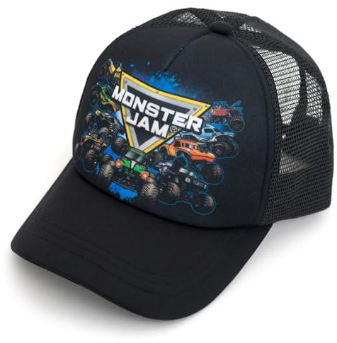 Monster Jam Grave Digger El Toro Loco Megalodon One Size Mesh Adjustable Snapback Baseball Cap Black OS Toddler