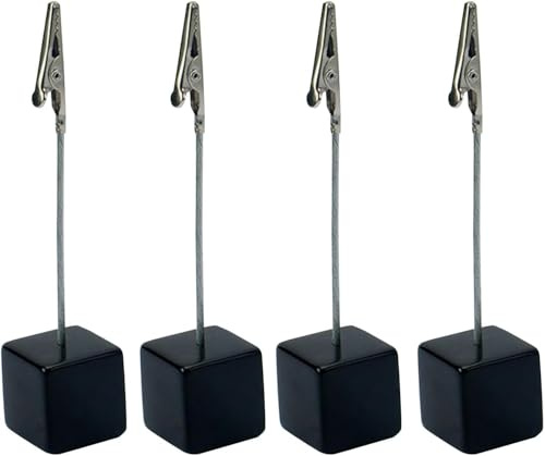 4Pcs Memo Clip Holders Stand with Alligator Clasp Pictures Card Paper Note Clip for Office Home Use, Office Memo Holders, Desk Accessories and Workspace Organizers