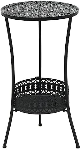 HEFZGDB Bistrotisch Schwarz 40x70cm Metall Campingtisch Gartentisch Balkontisch Geeignet für Gärten, Terrassen, Decks.