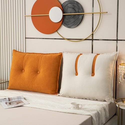 Hoowarm Cojín para Respaldo de Lectura Lujo Cómodo Almohada de Lectura de Sofá Desmontable Almohada de Respaldo de Cama Cojín de Pared Grande Cojín Cabecero para Cama, Sofá, Silla(C,90x60x15cm1pc)