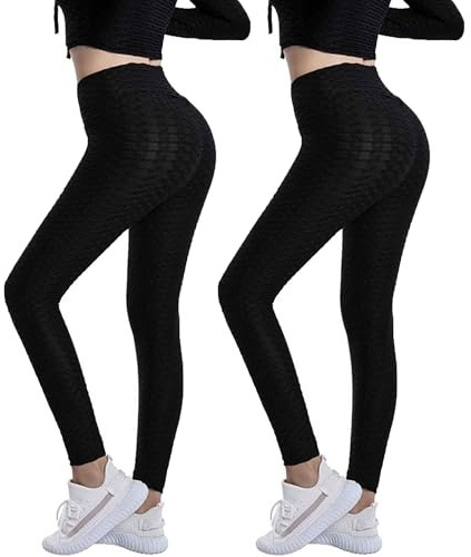 Jamicy 2er Pack Sport Leggings Damen High Waist Sportleggins Frauen Lang Gym Leggings Sporthose Sale Damen Yogahose Fitness Laufhose Streetwear Wanderhose Outdoorhose Outlet Amazon Schwarz 3XL