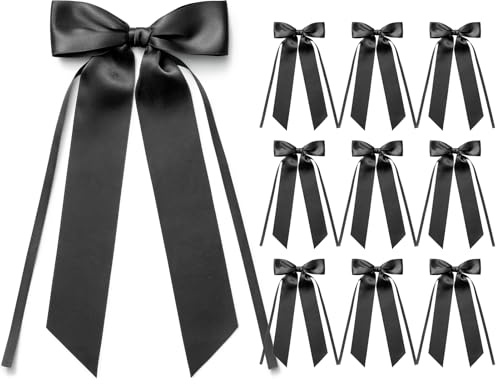MORSUNBELA 10 Pezzi Fiocchi Regalo Fiocco per Matrimonio Decorazione Fiocco per Comunione Regalo per Compleanno Natale Ghirlanda Regali Nero