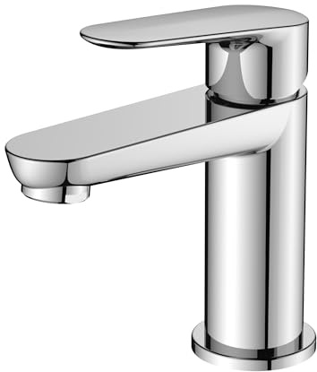 BELZ Grifo de Baño, Grifo de Baño Monomando para Lavabo, Grifo Mezclador de Latón Sólido, Ahorrador de Agua y Duradero, Cromado