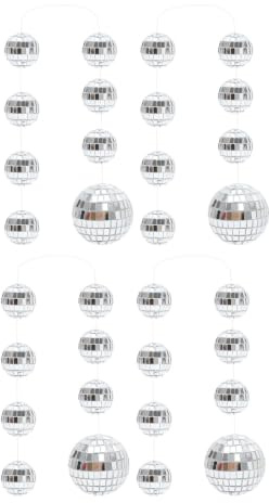 OFFIGAM 4 St Retro Diskokulor Dekoration Hängande Partygirlang för Födelsedag Bröllop Nyår Talsfest Spegelglas Diskobollar för Bord och Fönster