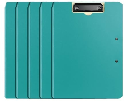 VAYEODEYU Multicolore 5 pièces PP pliable presse-papiers dossier Double Clip contrat fichier organisateur classeur(Blue)