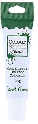 Colour Splash Food Colouring Gel | Forest Green | Highly Concentrated Gels, Easy To Use Squeezy Tubes, Edible Ingredients, Transform Plain Cakes Into Bright, Eye-Catching Creations - Forest Green 25g