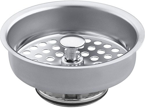 KOHLER K8803-CP Duostrainer Sink Strainer Basket, Removeable Stainless Steel Open/Close Stopper, Tight Seal, Polished Chrome