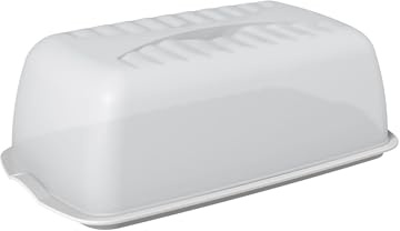 Biesse Casa Transparent ostlåda vit med bricka och vitt handtag