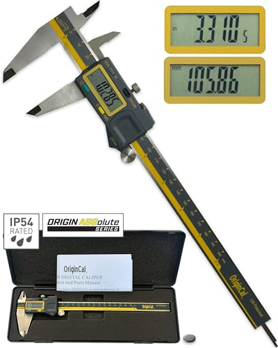 iGAGING Absolute Origin 0-8 Digital Caliper, IP54 Stainless Steel, SPC/USB Output Port, Inch & Metric Modes, Case, Manual, Battery