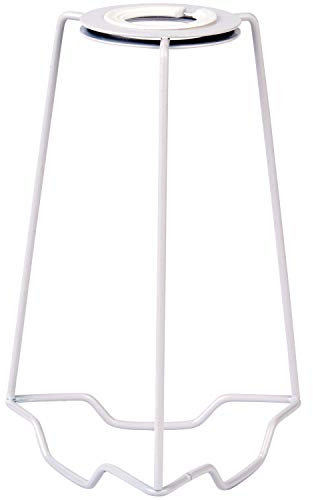 7” Lamp Shade Carrier Holder Gimble/Gimbal Metal Support Frame – Gloss White Steel – Fits 25mm Diameter Lamp Holders Stands