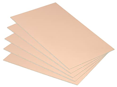 PATIKIL 5Pack FR4 Einseitig Kupferplattiert PCB Laminat 100x70x0.8mm