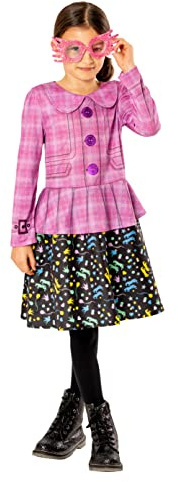 RUBIE'S Harry Potter Officiel - Déguisement Luxe Luna Lovegood Enfant Fille - Taille 11-13 ans - Costume Veste Rose, Jupe et Lunettes - Pour, Carnaval - Idée Cadeau de