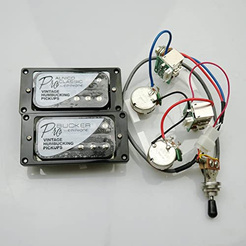 Gitarr pickups Alnico Classic Vintage och Pro Bucker Humbucker Pickups Electric Guitar med pro -ledningsnät Elgitarrhämtning (Color : Bk Pickups)