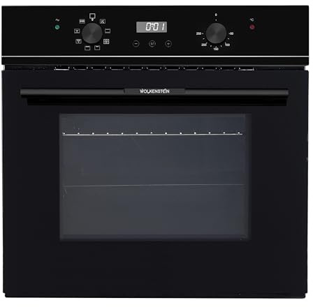 Wolkenstein Einbaubackofen WMO 80 | XL-Garraum 62 Liter | 8 Backofenfunktionen | Eco-Funktion | Grill- & Umluft-Funktion | Inklusive Fettpfanne & Grillrost | Energieeffizenzklasse A