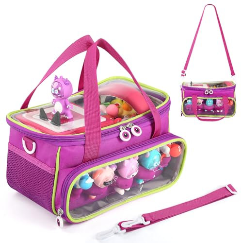 Tragetasche für Toniebox, Aufbewahrungstasche für Tonie Charaktere mit Schultergurt und Griff, Home Outdoor Handtasche für Toniebox 2 Audio Player und Puppen (Violett)