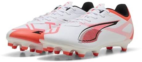 Puma - Ultra 5 Play FG/AG WN'S, Zapatillas de fútbol Femenino, Puma White-Puma Black-Glowing Red,