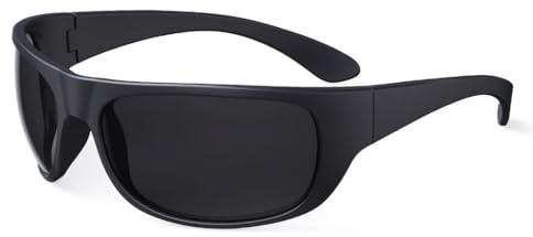 Bloomoak CAT4 Lens Lunettes de soleil polarisées | Lunettes de soleil sport enveloppantes unisexe | UV400 | Pour la photophobie