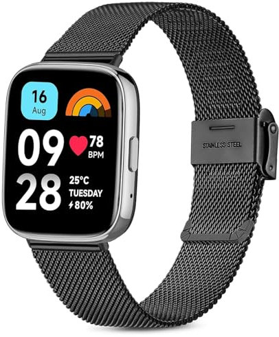 Issinlky Metallarmband für Xiaomi Redmi Watch 3 Active armband, Edelstahlarmband für Xiaomi Redmi Watch 3 Active Smart Watch
