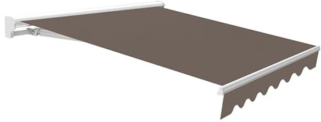 Wasabi Toldo Retráctil Exterior 400x250cm Topo Poliéster – Estructura Semicofre de Aluminio – Lona Protección Solar – Manivela Incluida – Manual Enrollable Terraza Jardín Balcón