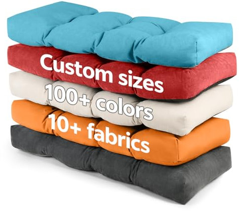 Parkaura Custom Bench Cushion,Bench Cushion Indoor/Outdoor，Tufted Window Seat Cushion，10cm Silk Floss Memory Foam Resilience Foam，With Non-Slip Bottom Garden Furniture Cushion
