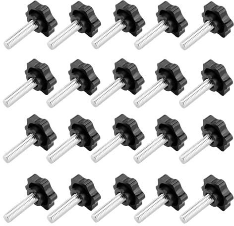 20 stycken stjärnskruvar, M8 x 30 mm stjärnhuvudskruvar, räfflad skruv, vingskruv, stjärnhuvud klämknapp, vingskruvar, klämskruv för mekaniska instrumentutrustning